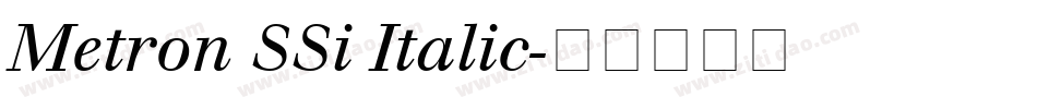 Metron SSi Italic字体转换